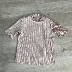 Metallic Pleated Top